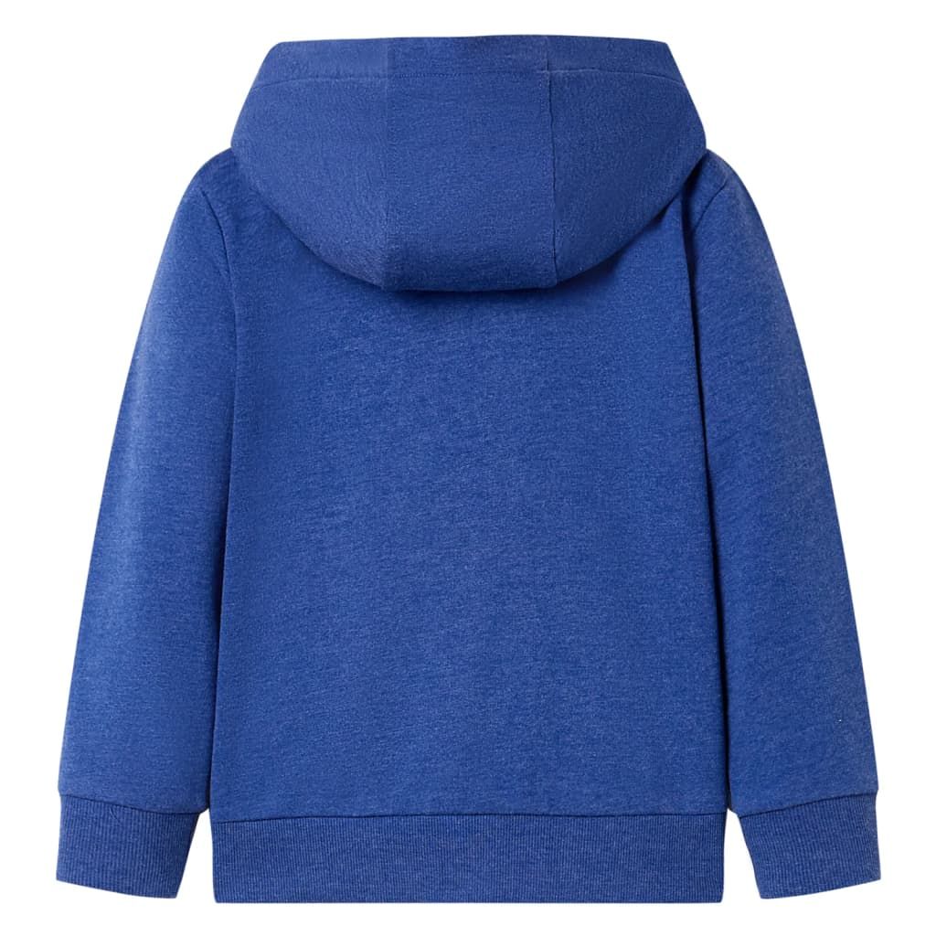Felpa con Cappuccio e Cerniera per Bambini Blu Scuro Mélange 92 vidaXL