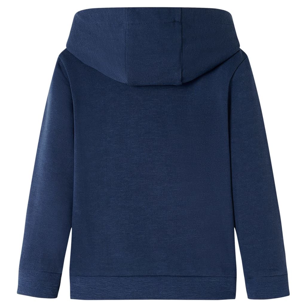 Felpa da Bambino con Cappuccio Blu Marino Mélange e Arancione 128 vidaXL