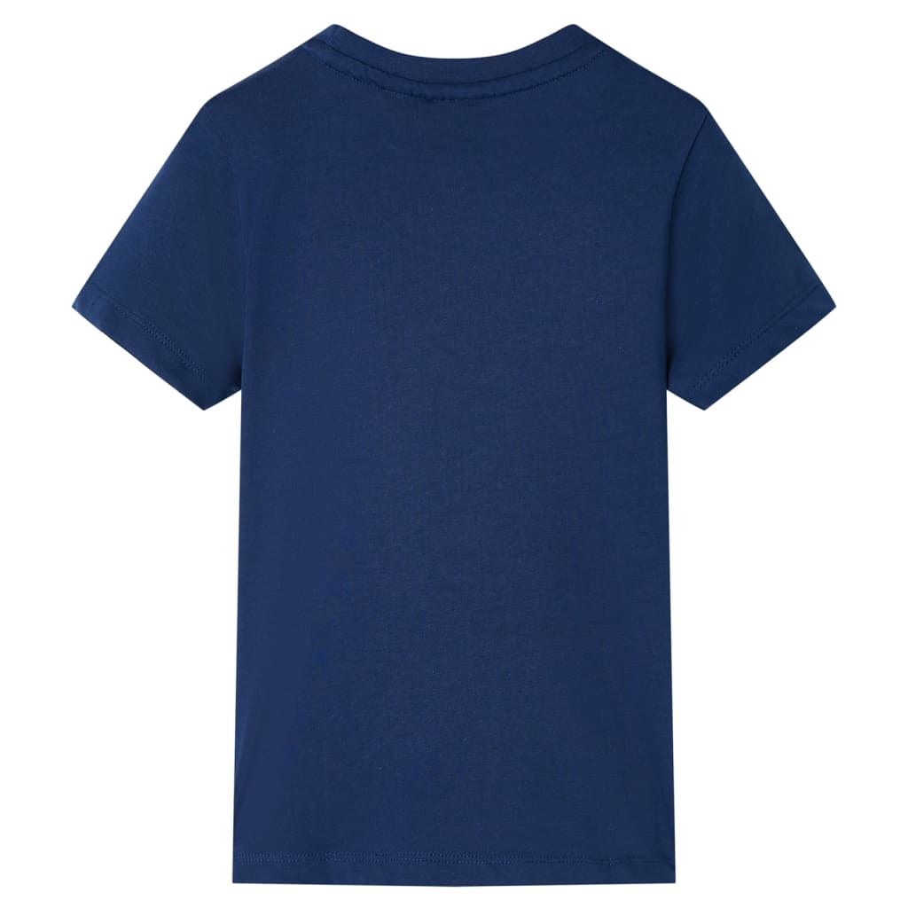 Maglietta da Bambino a Maniche Corte Blu Scuro 128 vidaXL