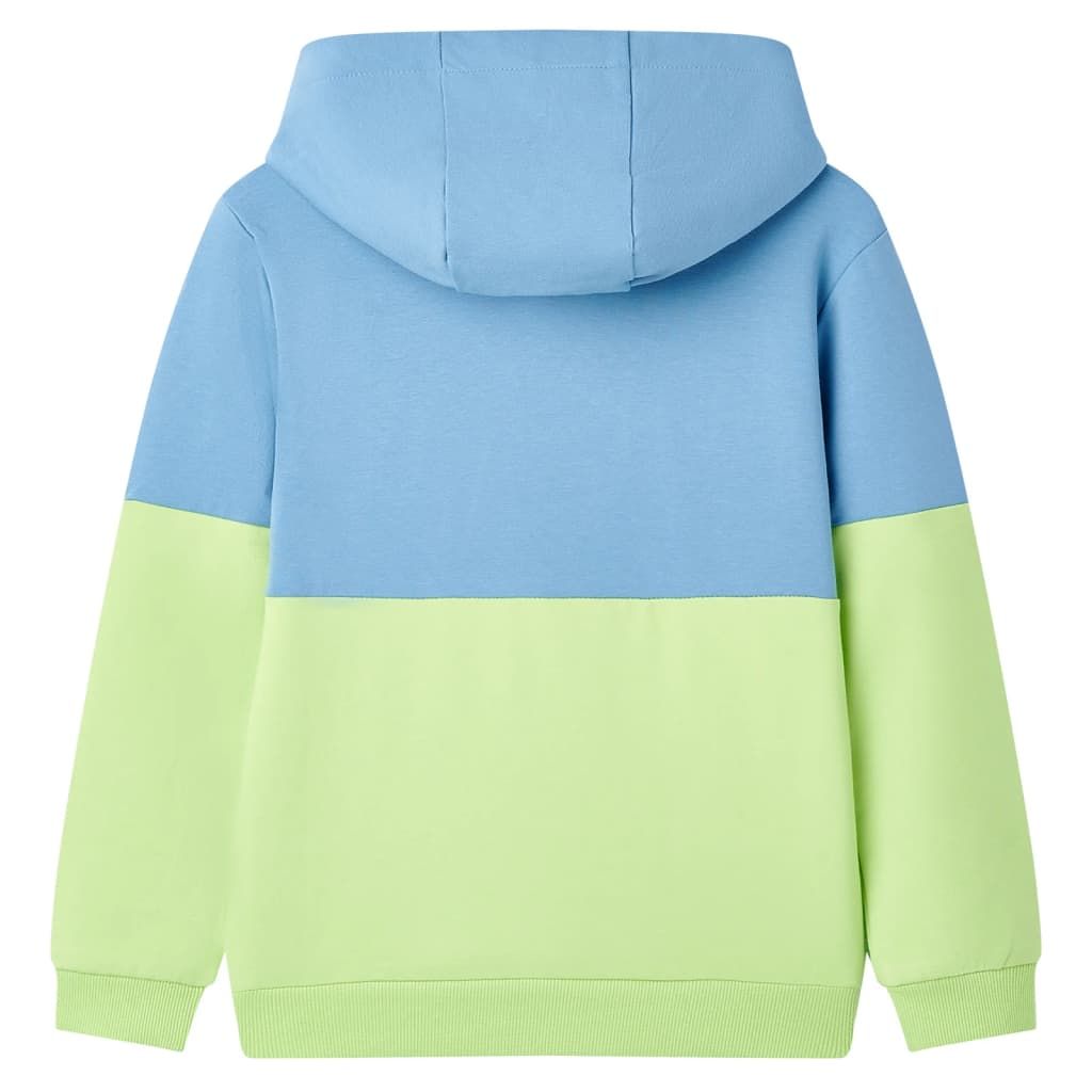 Felpa con Cappuccio per Bambini Blu e Giallo Tenue 104 vidaXL