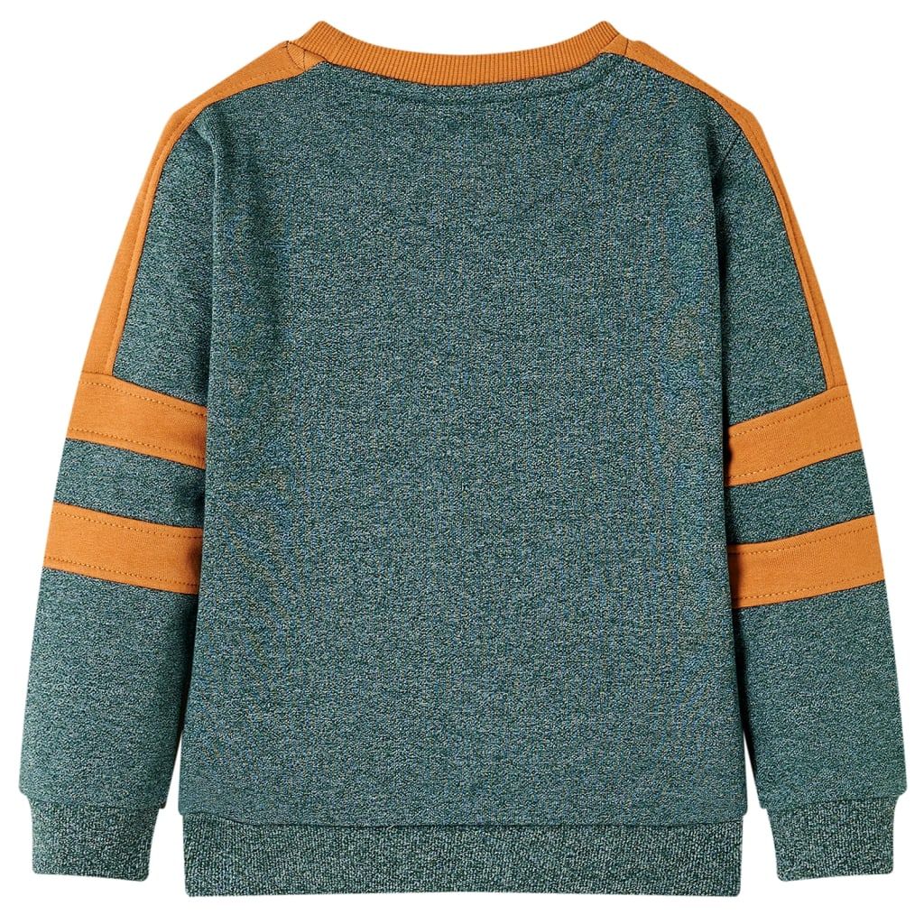 Felpa da Bambino Verde Scuro Mélange 92 vidaXL