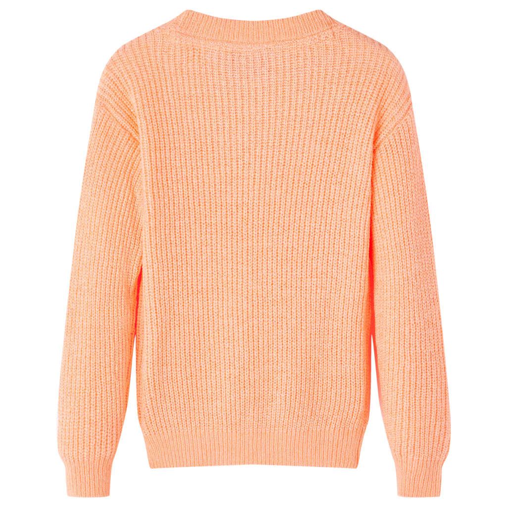 Maglione da Bambina Lavorato a Mano Arancione Brillante 140 vidaXL