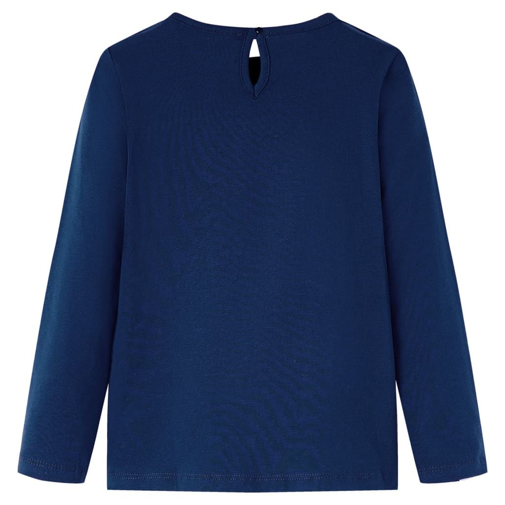 Maglietta Bambina Maniche Lunghe Blu Marino 116 vidaXL
