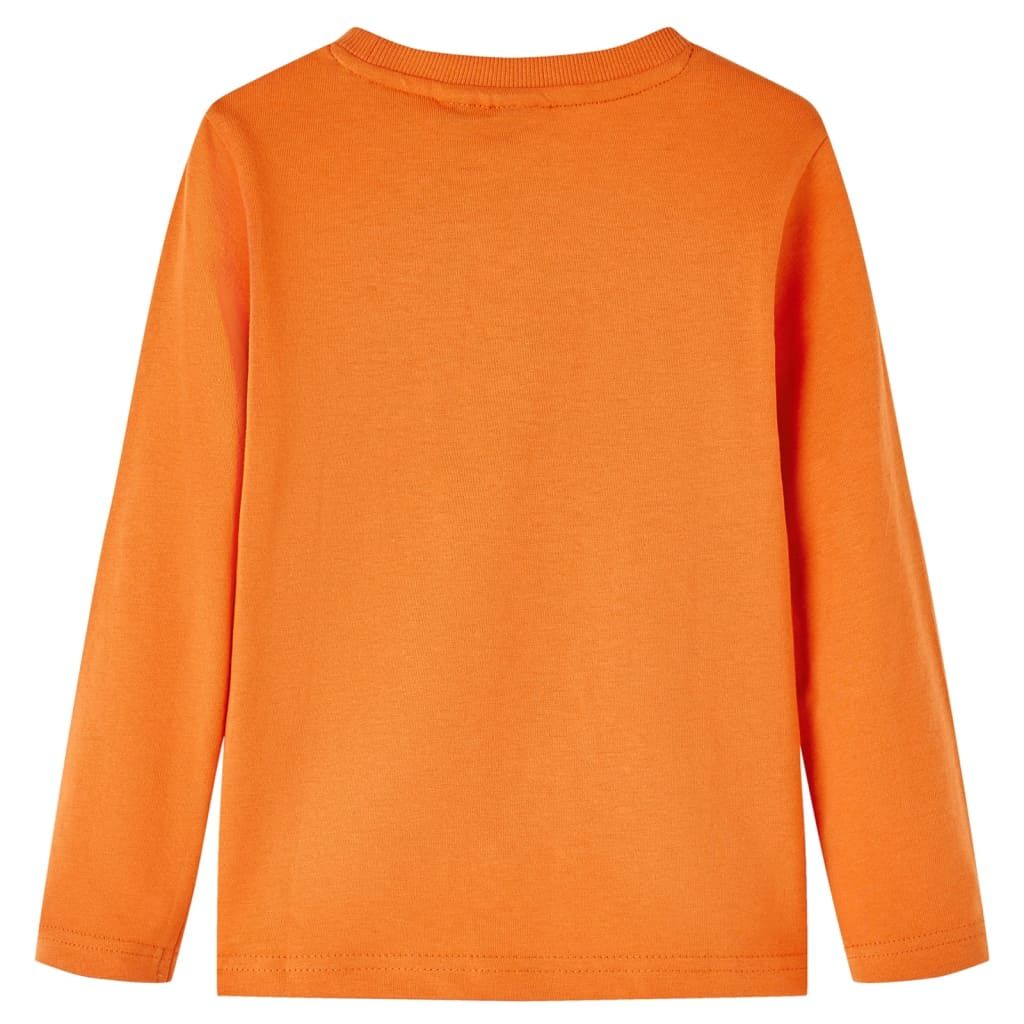 Maglietta per Bambini a Maniche Lunghe Arancione Scuro 128 vidaXL