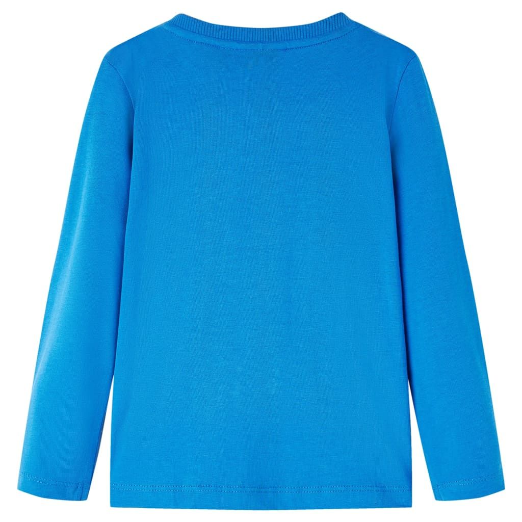 Maglietta da Bambino Maniche Lunghe Blu Cobalto 116 vidaXL