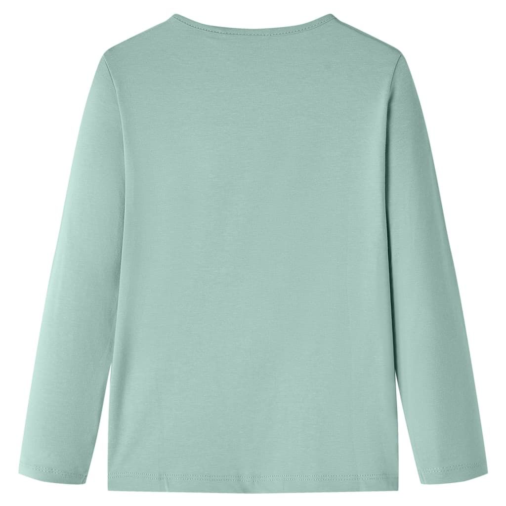Maglietta da Bambina Maniche Lunghe Menta Medio 128 vidaXL