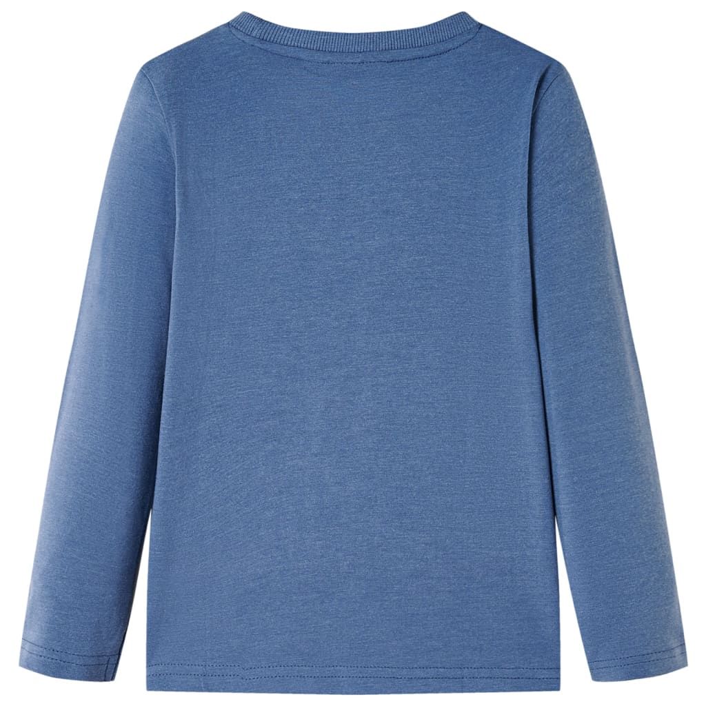 Maglietta Bambino a Maniche Lunghe Blu Mélange 140 vidaXL
