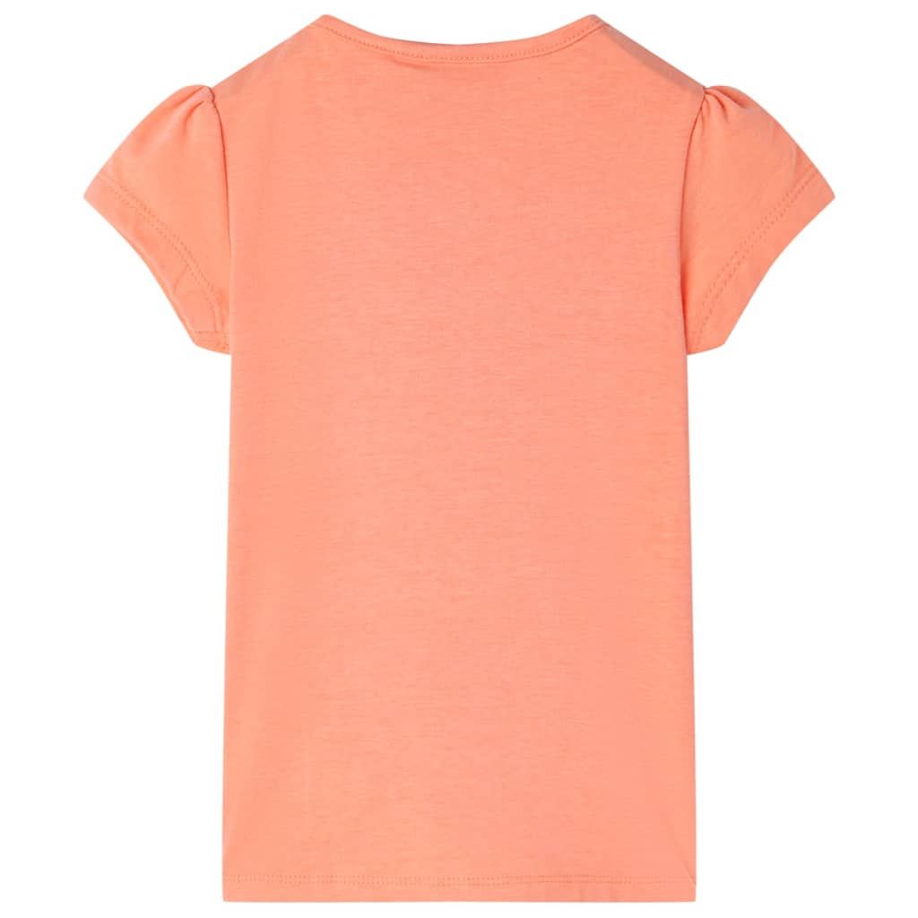 Maglietta da Bambina Arancione Neon 128 vidaXL