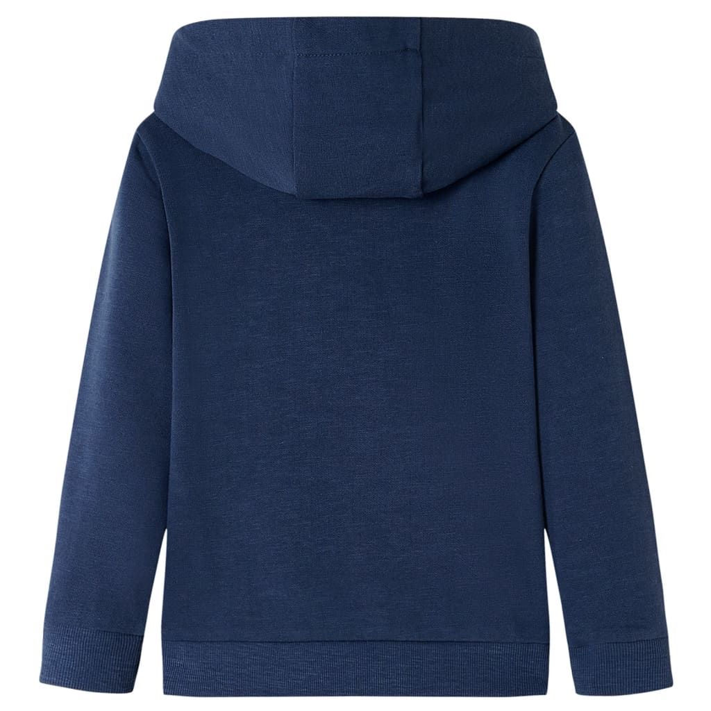 Felpa da Bambino con Cappuccio Blu Marino Mélange e Arancione 140 vidaXL