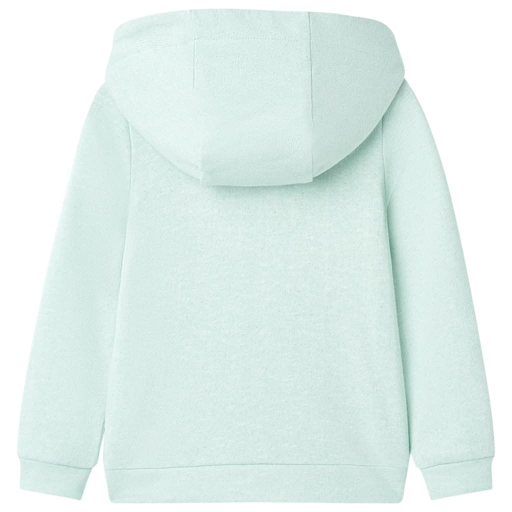 Felpa con Cappuccio e Cerniera da Bambina Menta Chiaro Misto 92 vidaXL
