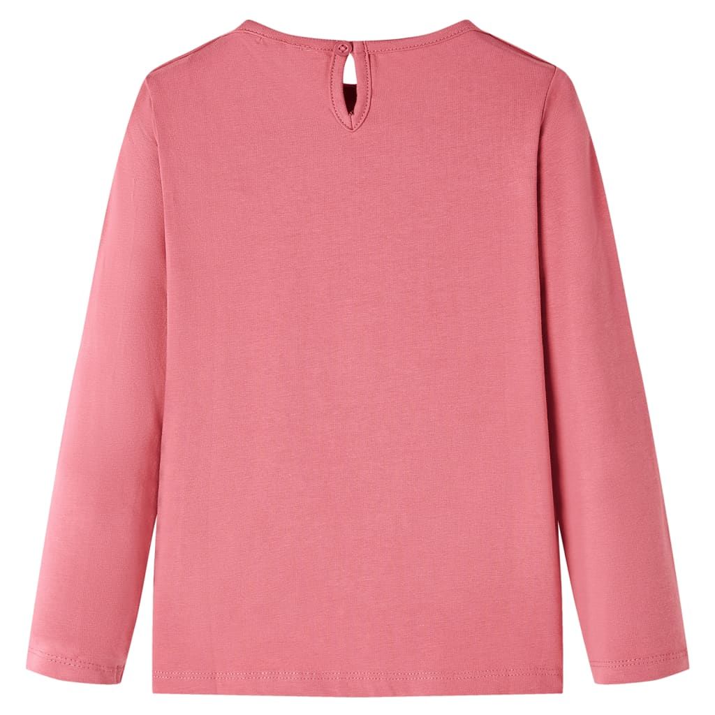 Maglietta da Bambina a Maniche Lunghe Rosa Antico 128 vidaXL