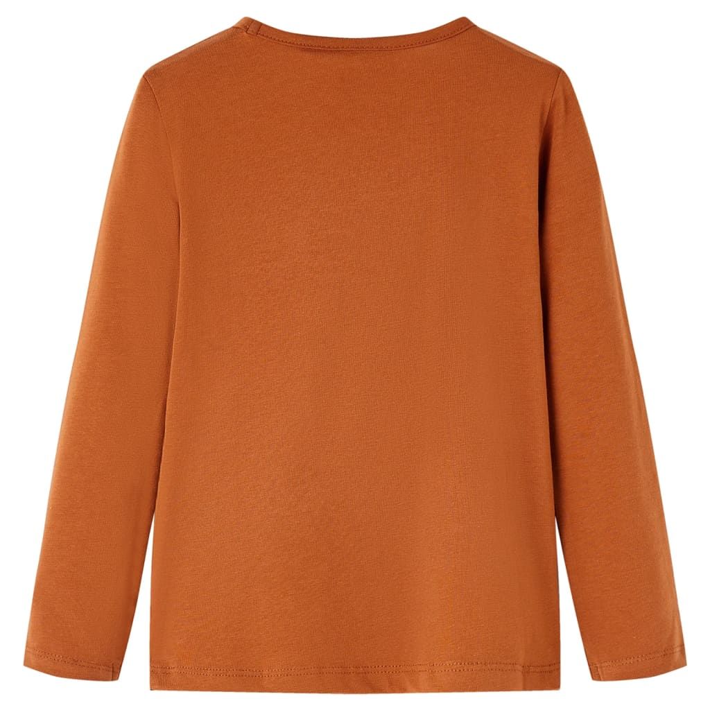 Maglietta da Bambina a Maniche Lunghe Cognac 116 vidaXL