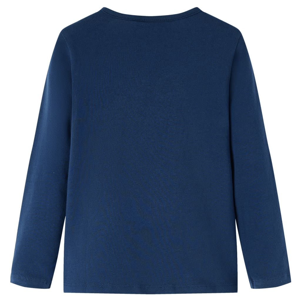 Maglietta da Bambina a Maniche Lunghe Blu Marino 116 vidaXL