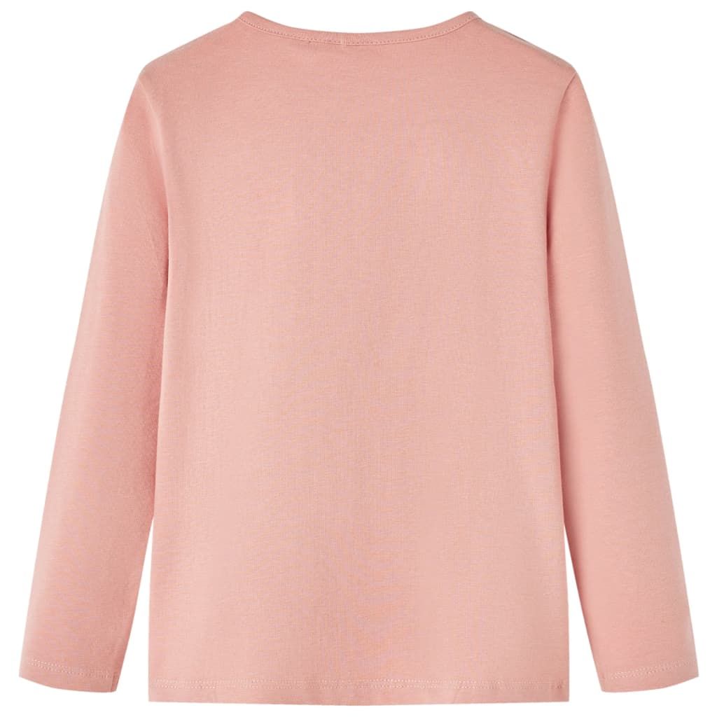 Maglietta per Bambini a Maniche Lunghe Rosa Chiaro 128 vidaXL