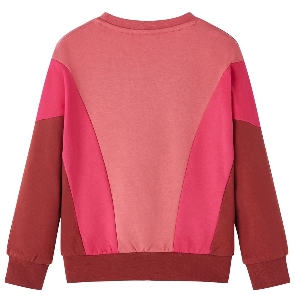 Felpa da Bambino Color Block Rosa e Henné 128 vidaXL