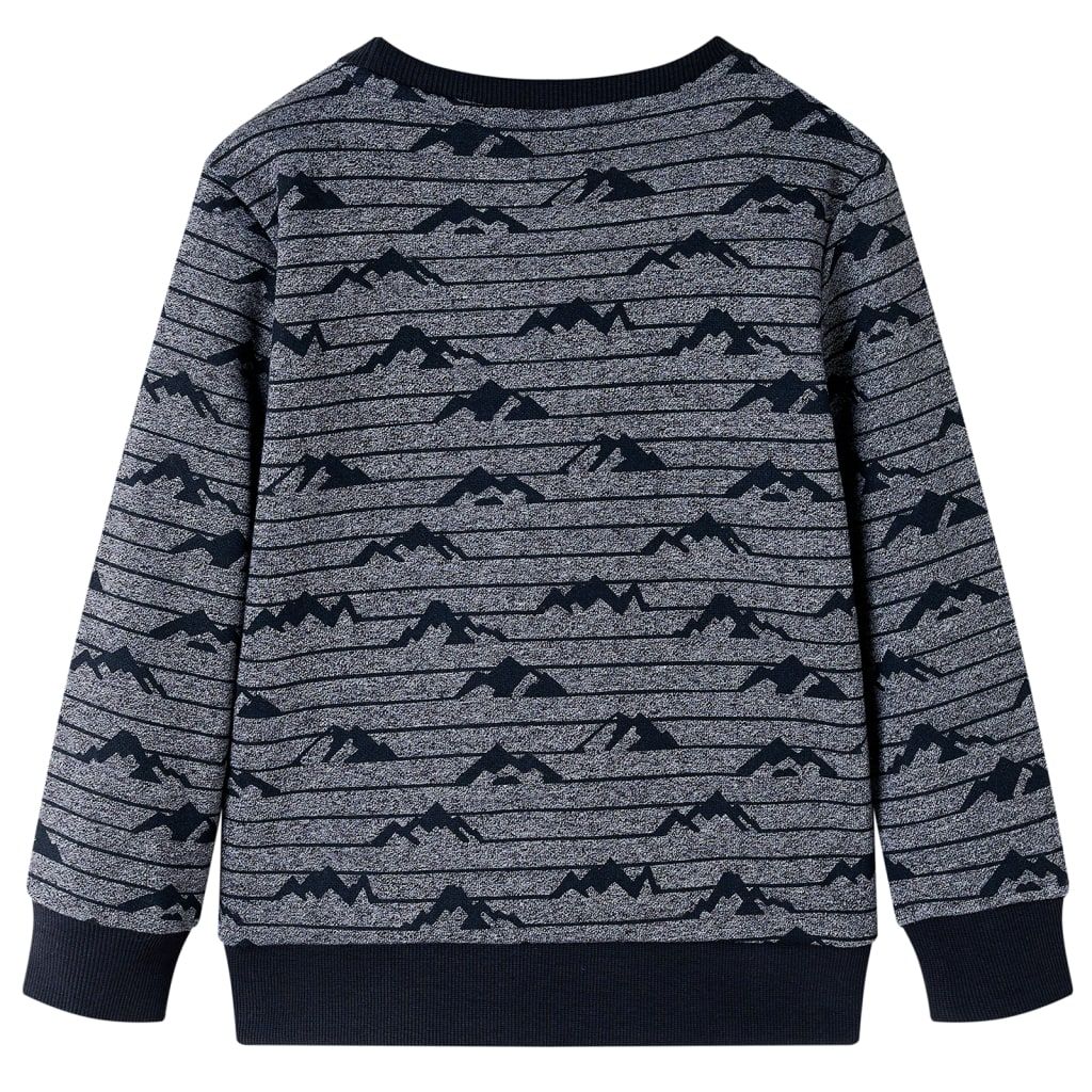 Felpa per Bambini Blu Marino Mélange 140 vidaXL