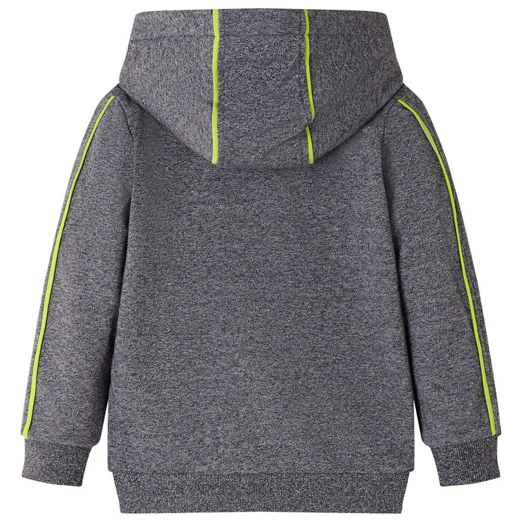 Felpa con Cappuccio e Cerniera per Bambini Grigio Mélange 92 vidaXL