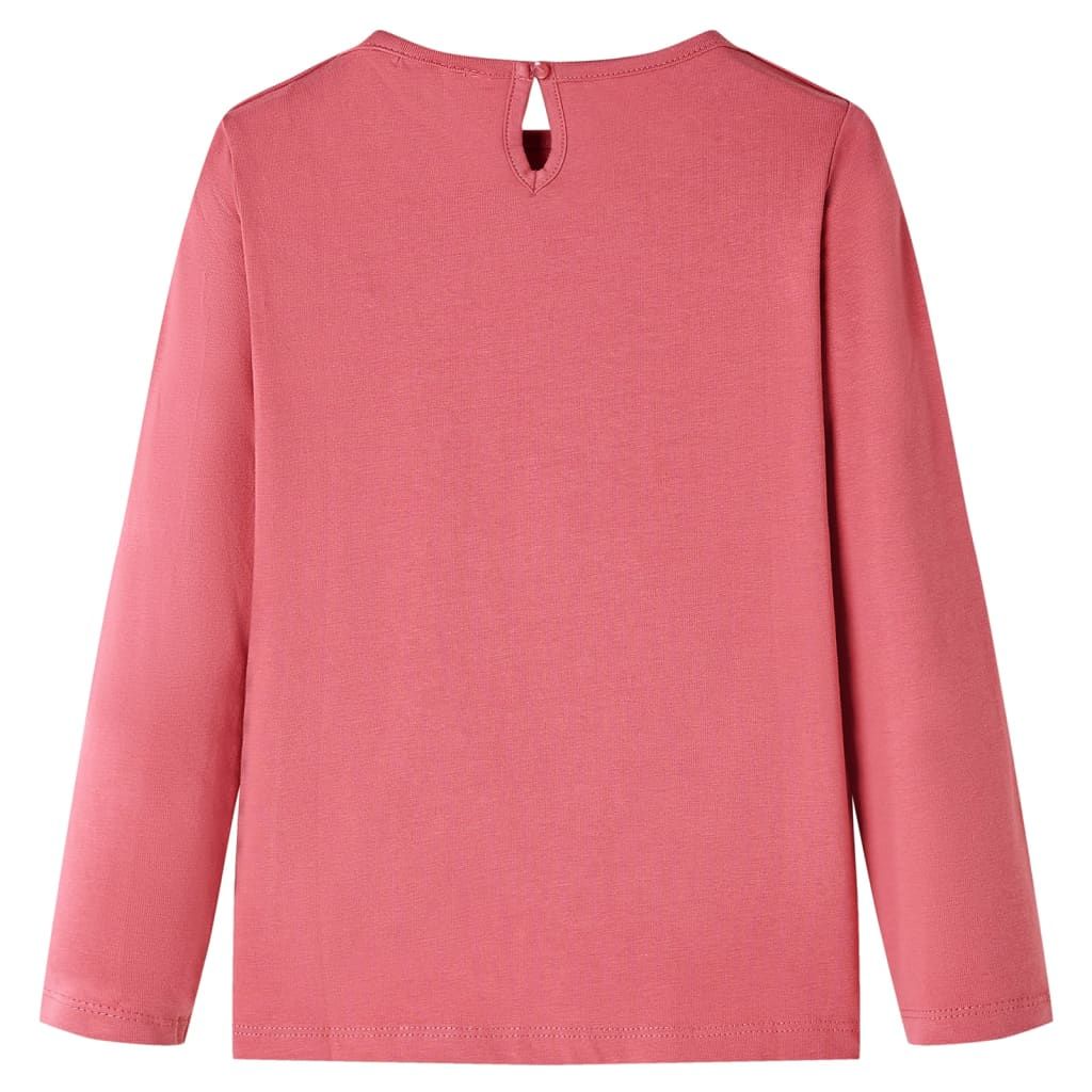 Maglietta da Bambina a Maniche Lunghe Rosa Antico 140 vidaXL