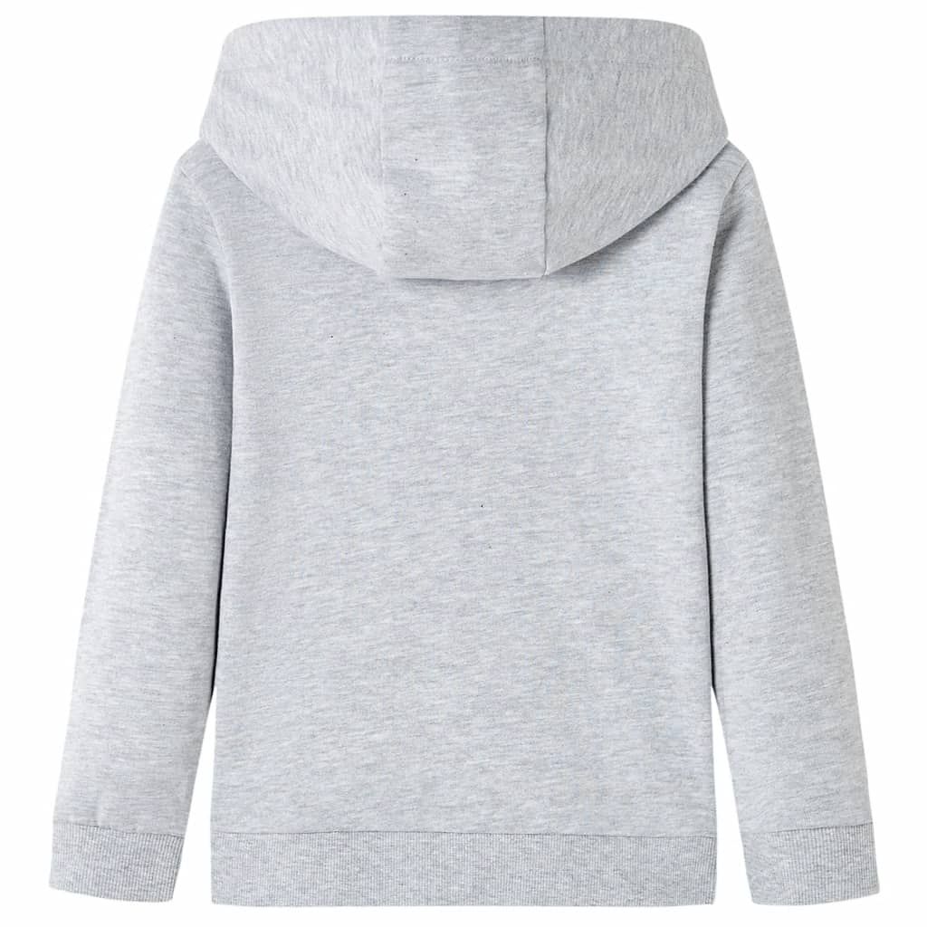 Felpa da Bambino con Cappuccio Grigio Mélange e Arancione 128 vidaXL