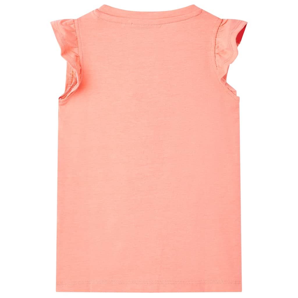 Maglietta da Bambina Corallo Neon 116 vidaXL