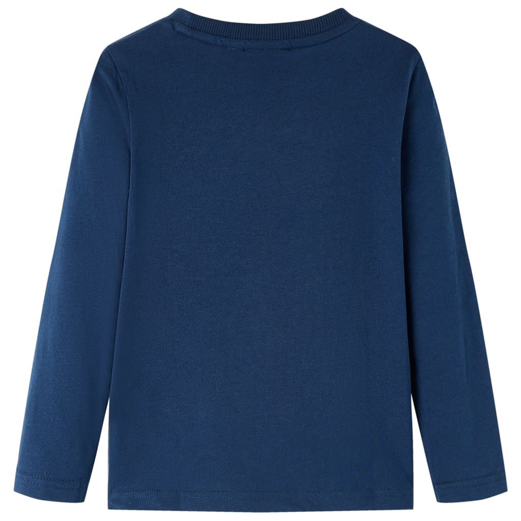 Maglietta da Bambino Maniche Lunghe Blu Marino 128 vidaXL