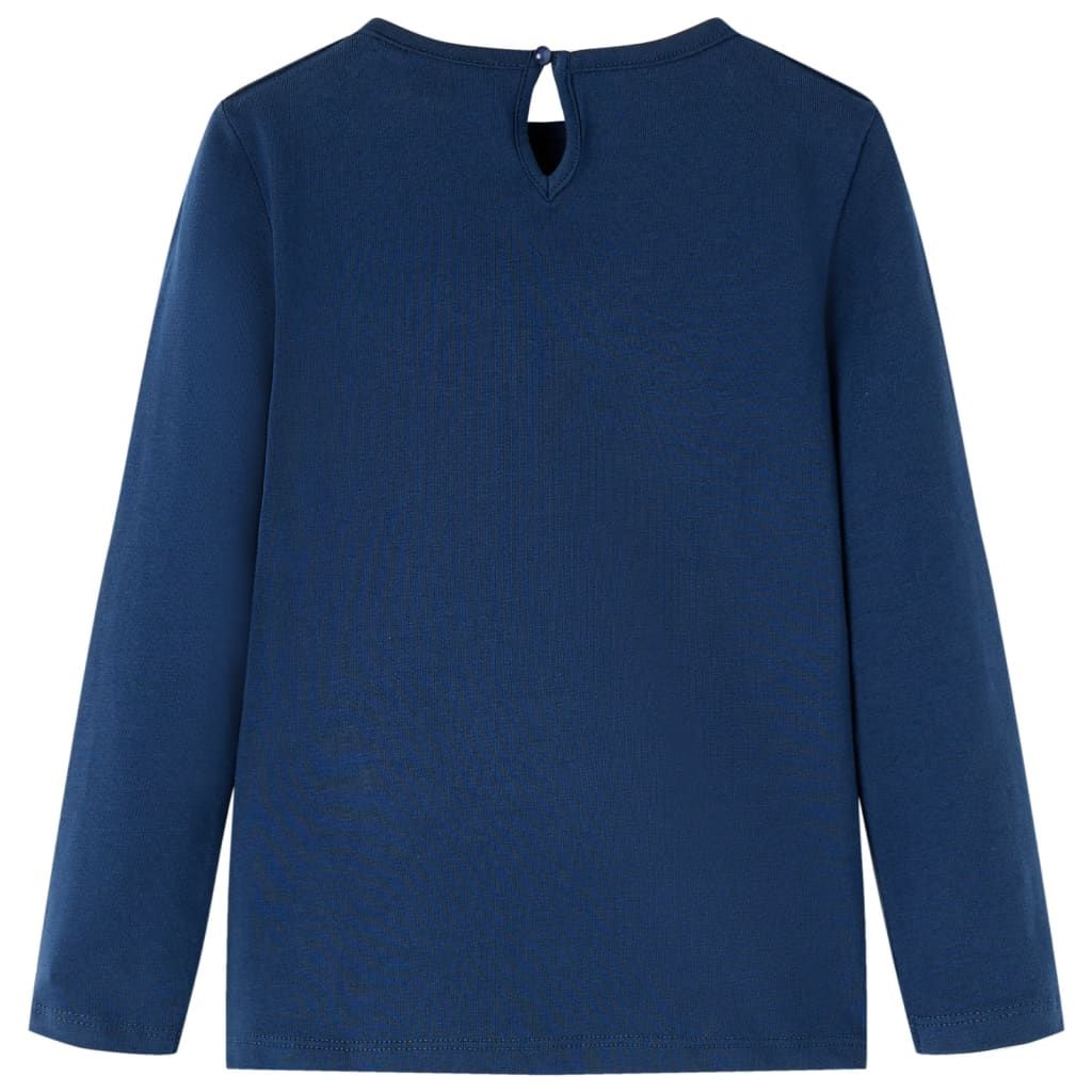 Maglietta da Bambina a Maniche Lunghe Blu Marino 116 vidaXL