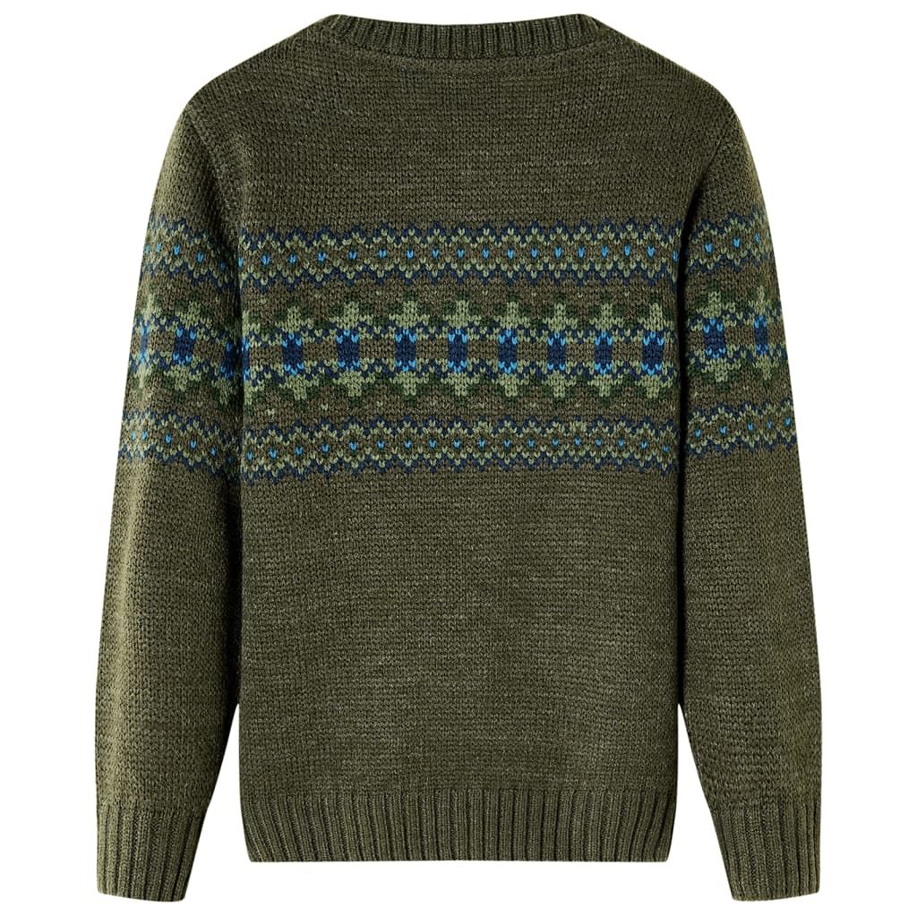 Maglione per Bambini Lavorato a Maglia Cachi 116 vidaXL