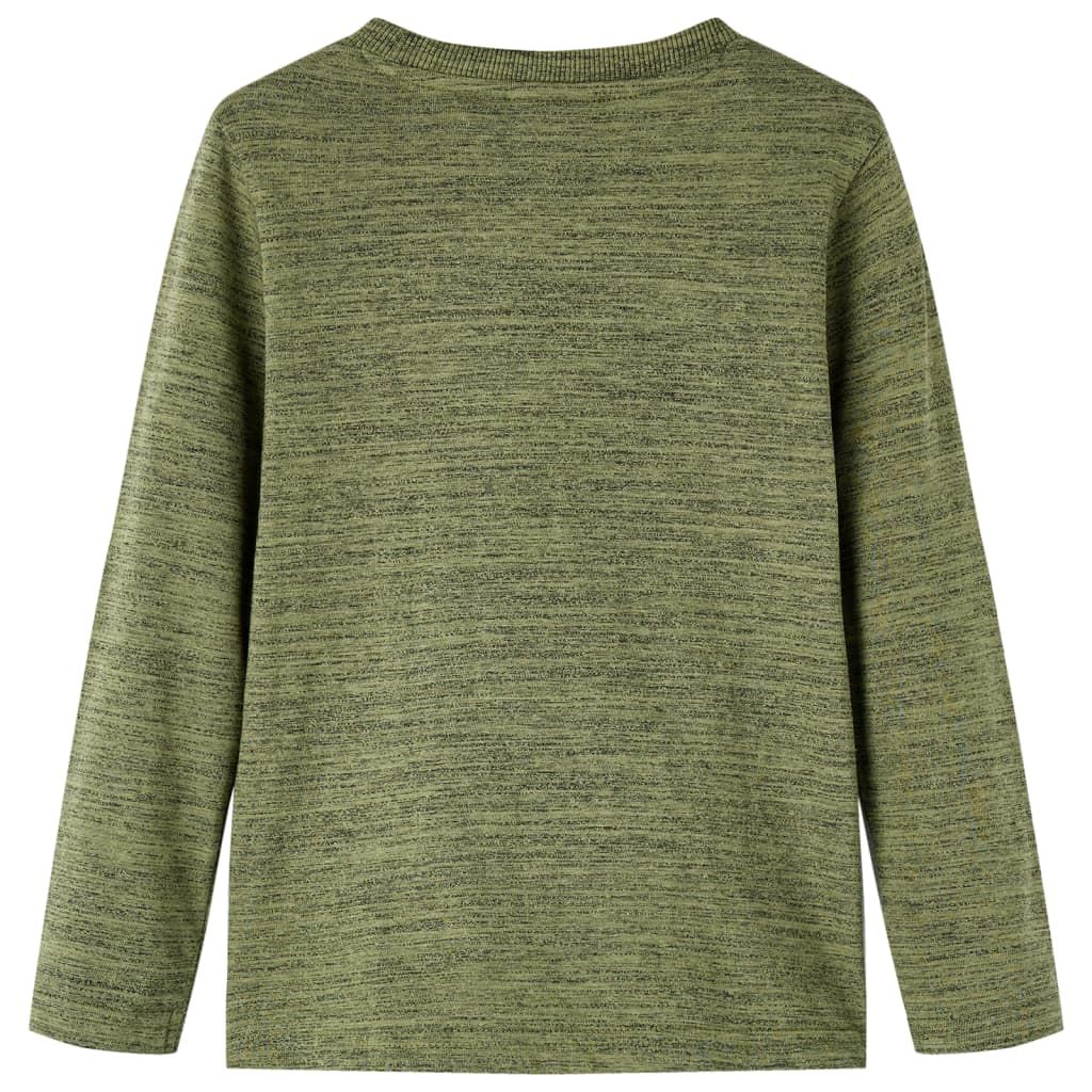 Maglietta da Bambino Maniche Lunghe Cachi Mélange 104 vidaXL