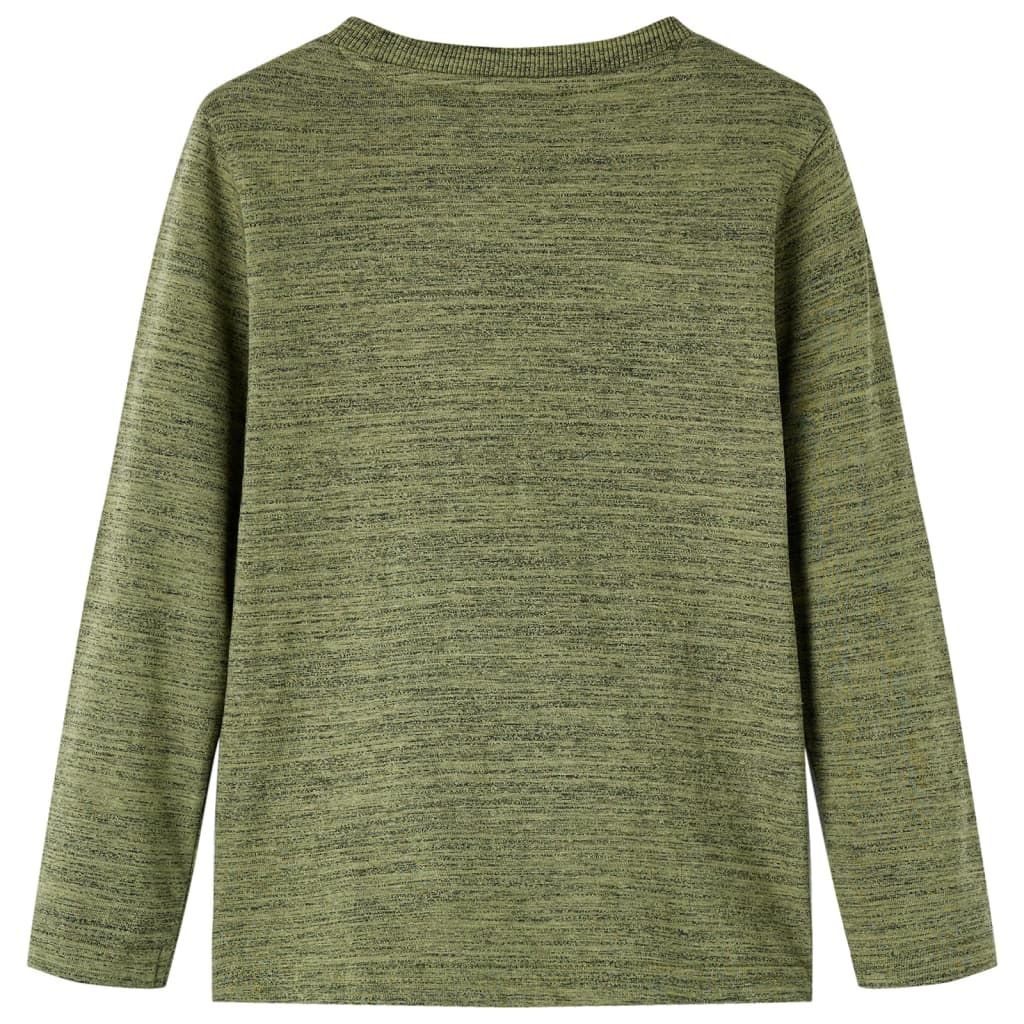 Maglietta da Bambino Maniche Lunghe Cachi Mélange 128 vidaXL