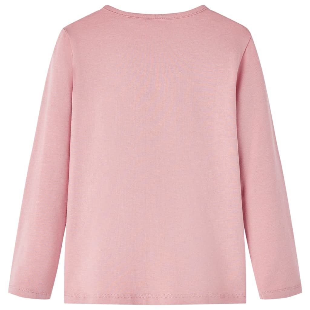 Maglietta per Bambini a Maniche Lunghe Rosa Chiaro 104 vidaXL