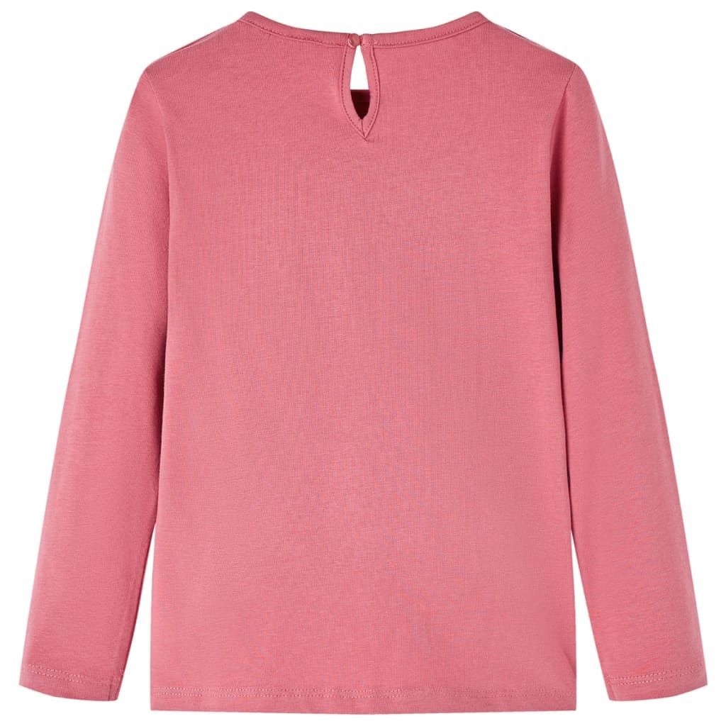 Maglietta da Bambina a Maniche Lunghe Rosa Antico 116 vidaXL
