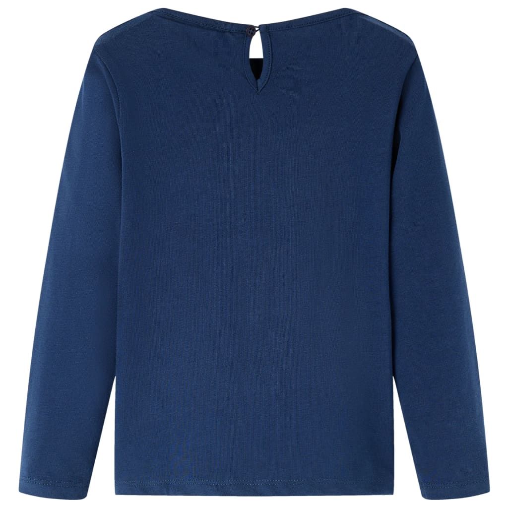 Maglietta per Bambini Maniche Lunghe Blu Marino 92 vidaXL