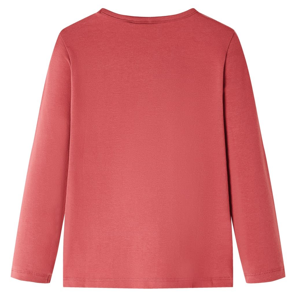 Maglietta per Bambini Maniche Lunghe Rosa Bruciato 128 vidaXL