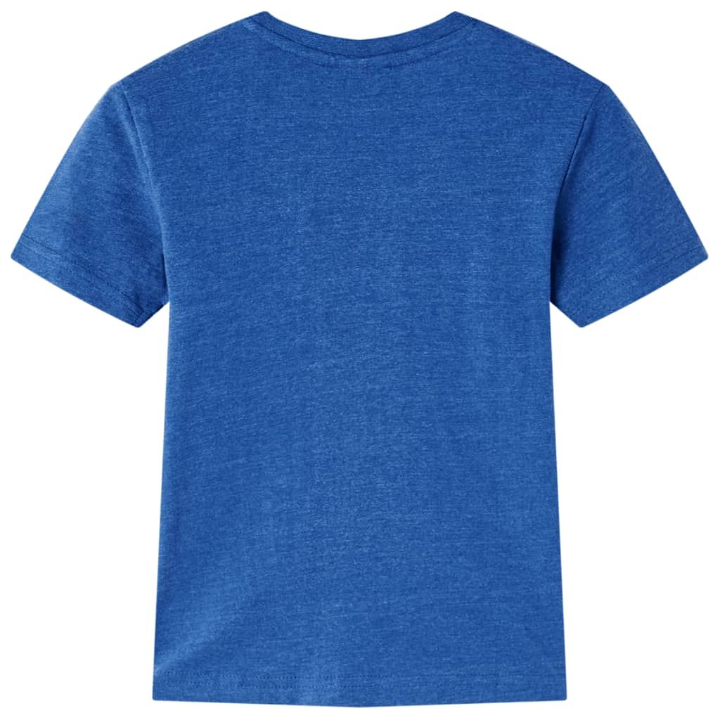 Maglietta da Bambino Blu Scuro Mélange 140 vidaXL