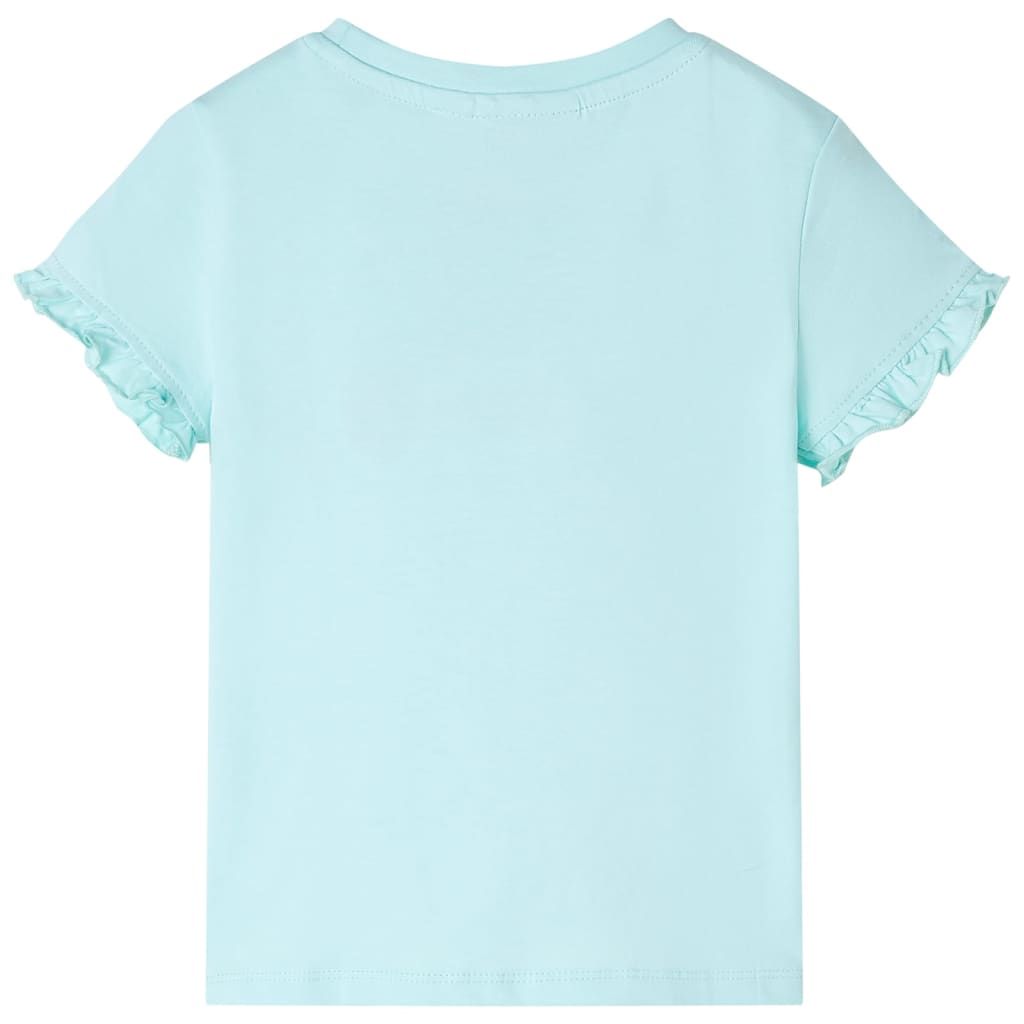 Maglietta da Bambina Maniche Corte Acqua Chiaro 104 vidaXL