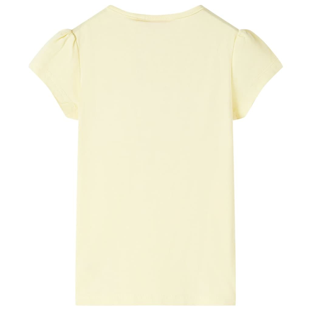 Maglietta da Bambina Giallo Tenue 128 vidaXL