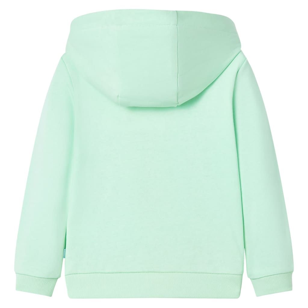Felpa con Cappuccio e Cerniera per Bambini Verde Brillante 104 vidaXL