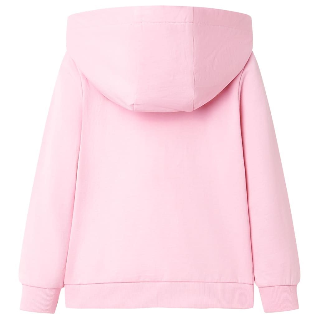 Felpa con Cappuccio e Cerniera da Bambina Rosa Brillante 104 vidaXL