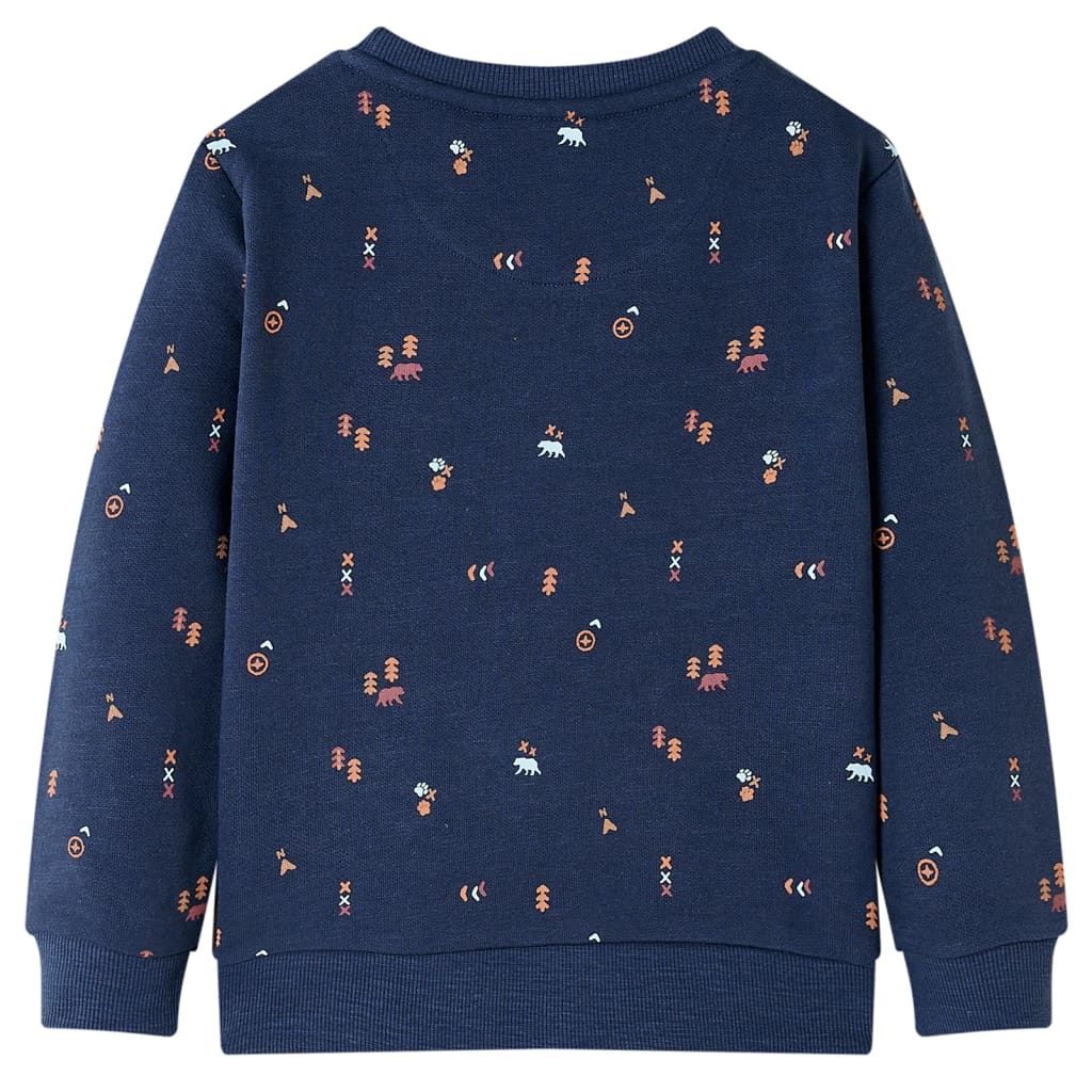 Felpa da Bambino Blu Marino Mélange 128 vidaXL