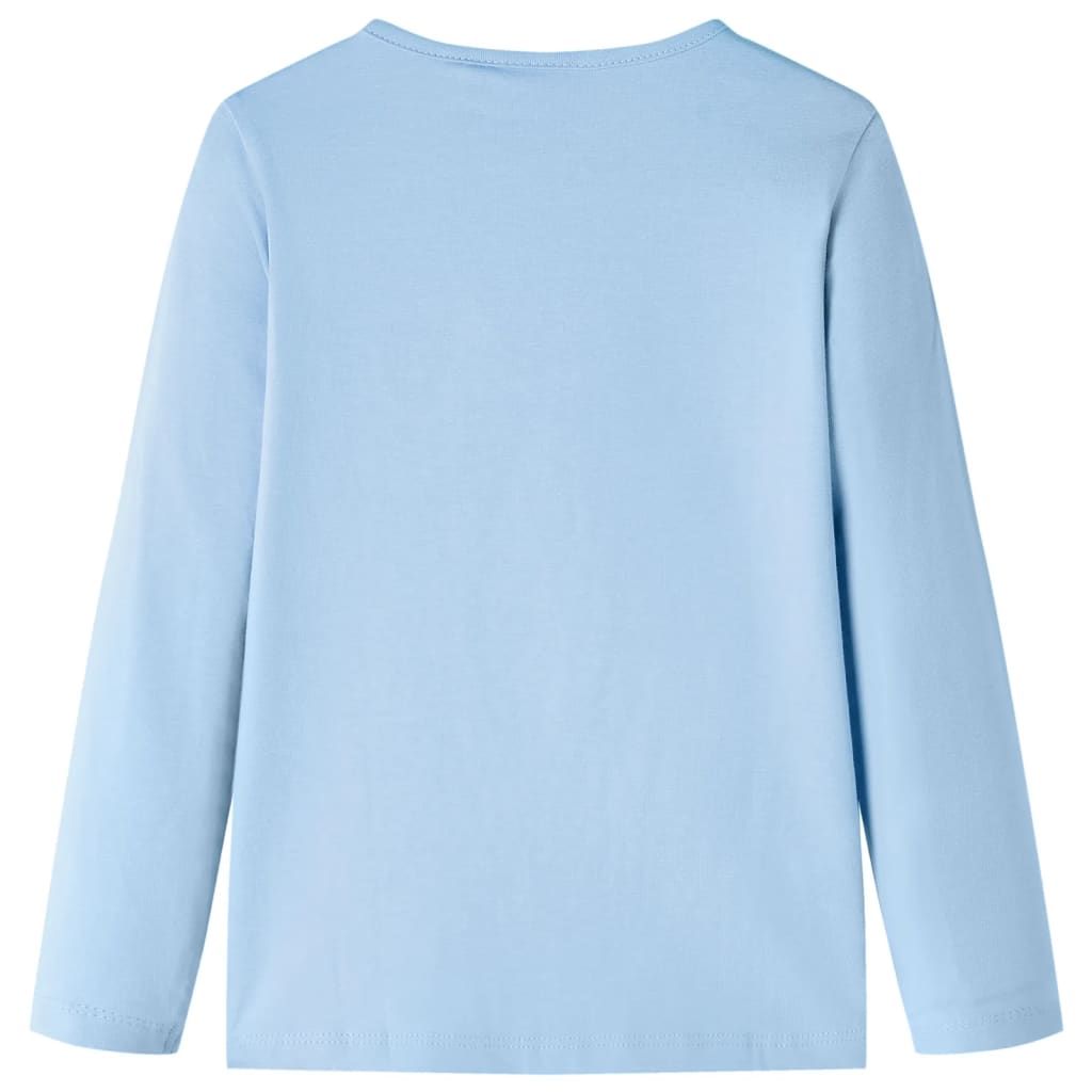 Maglietta per Bambini a Maniche Lunghe Blu Chiaro 104 vidaXL