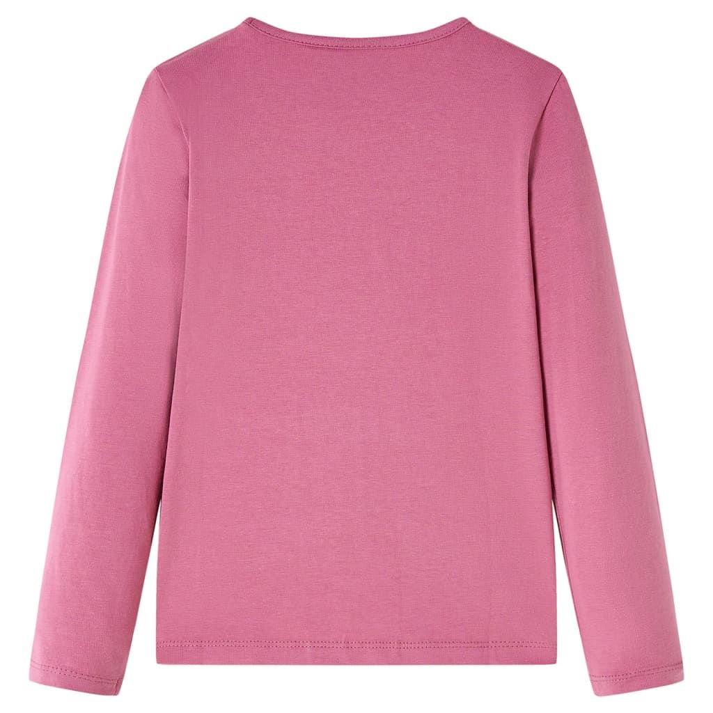 Maglietta da Bambina Maniche Lunghe Lampone 116 vidaXL