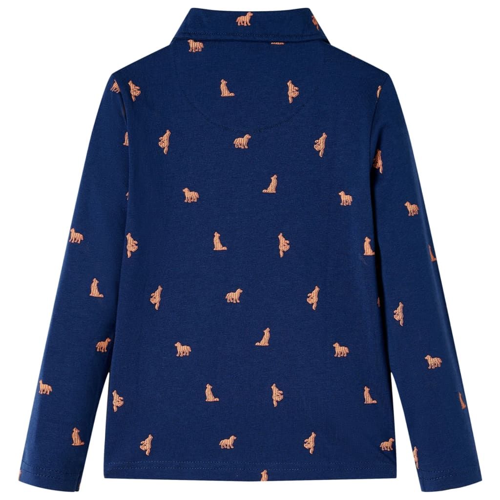 Camicia per Bambini Blu Marino 116 vidaXL