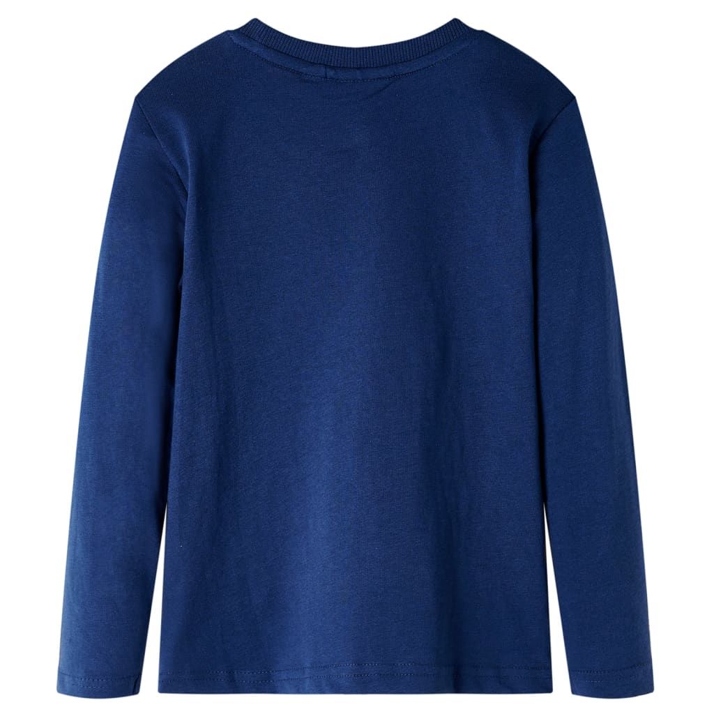 Maglietta da Bambino a Maniche Lunghe Blu Marino 92 vidaXL