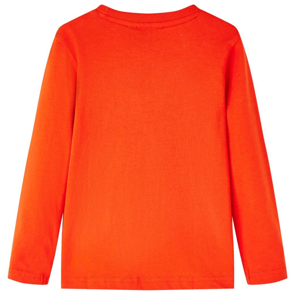Maglietta Bambino Maniche Lunghe Arancione Brillante 116 vidaXL