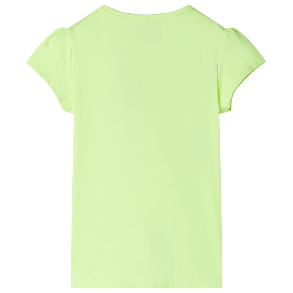 Maglietta da Bambina Giallo Neon 116 vidaXL