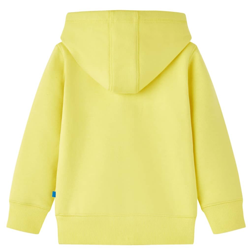 Felpa con Cappuccio e Cerniera per Bambini Giallo Chiaro 104 vidaXL
