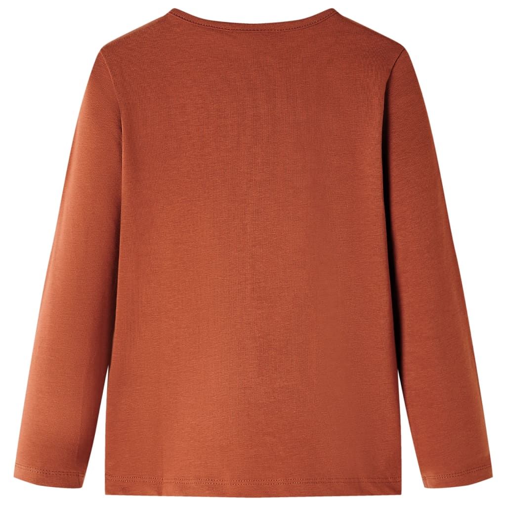 Maglietta da Bambina a Maniche Lunghe Cognac 128 vidaXL