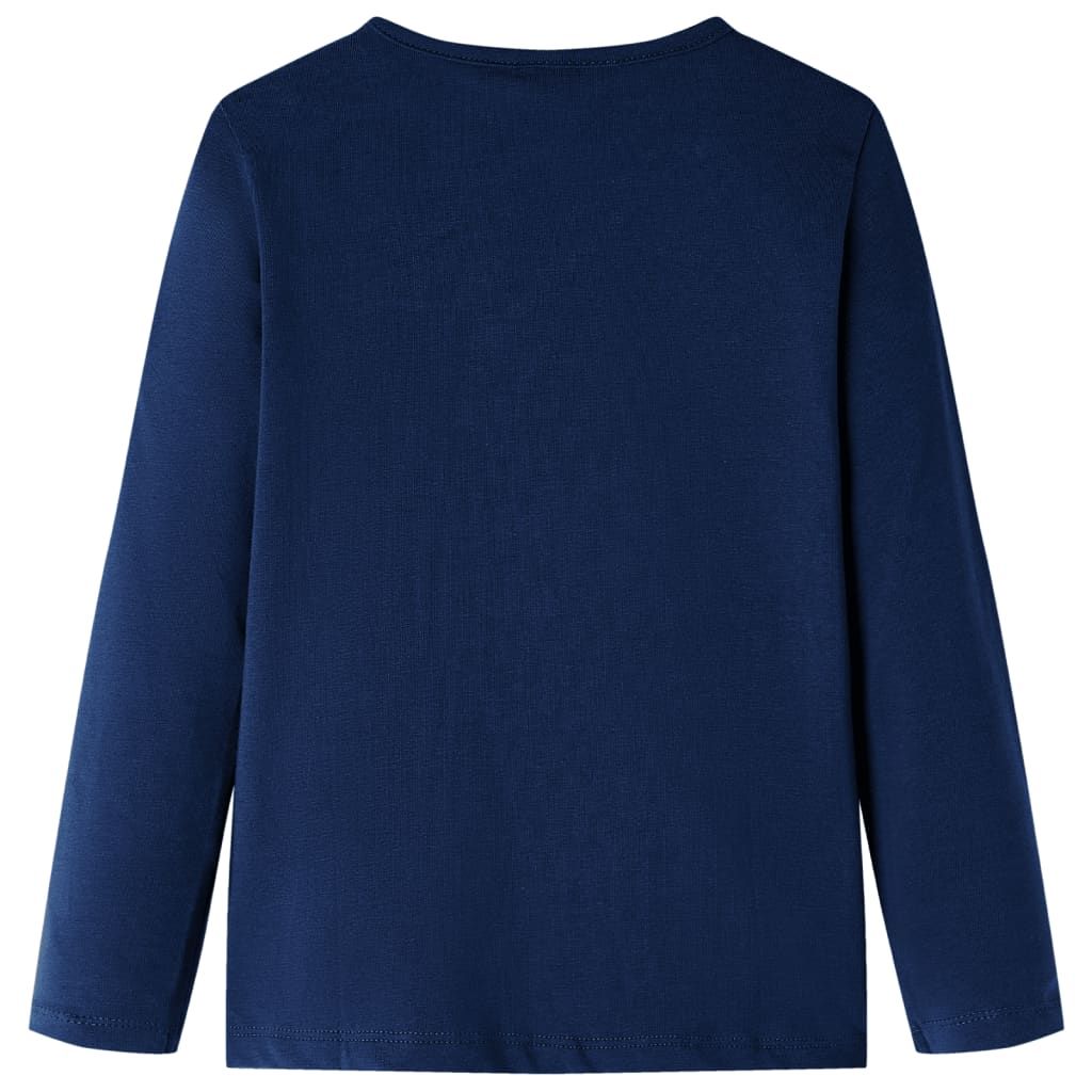 Maglietta da Bambina a Maniche Lunghe Blu Marino 104 vidaXL