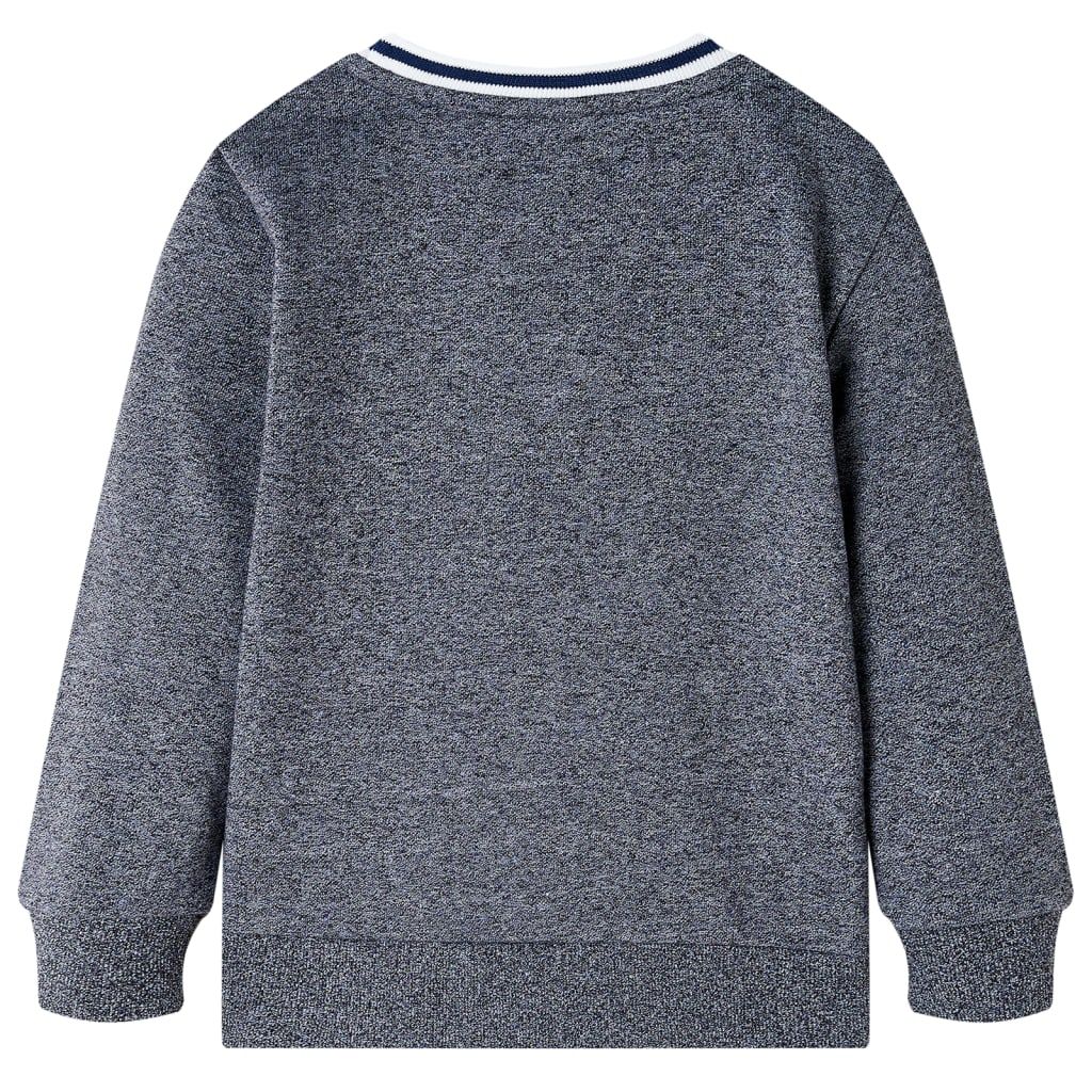 Felpa per Bambini Blu Marino Mélange 128 vidaXL