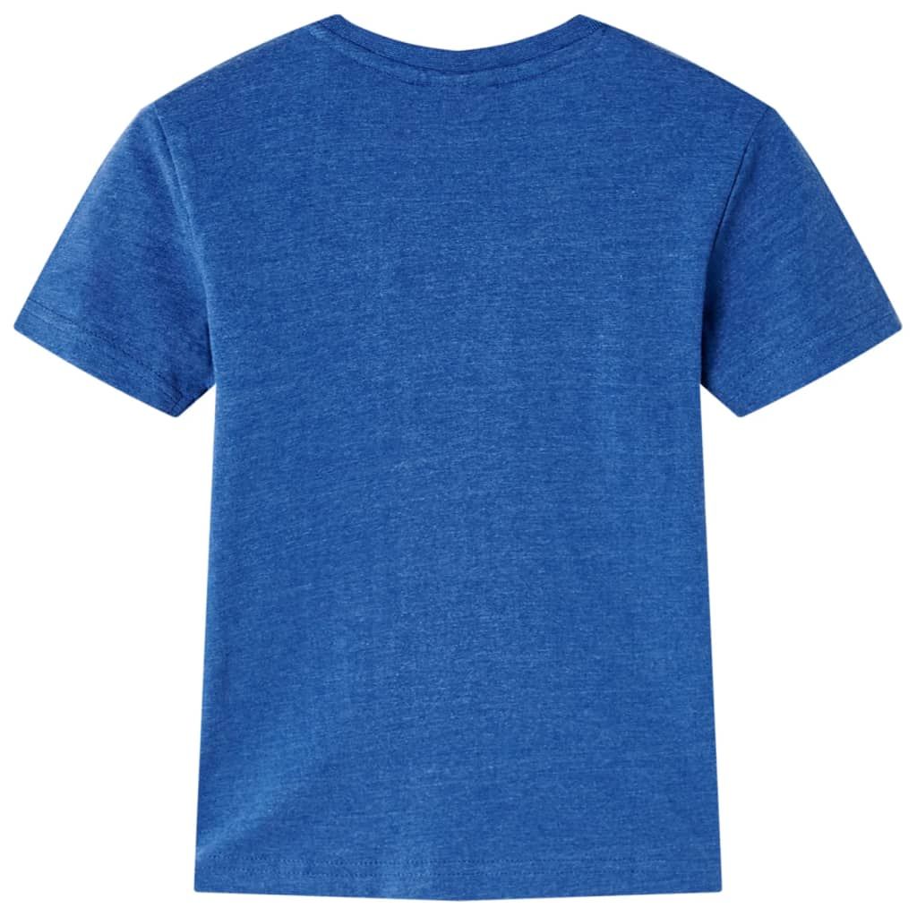 Maglietta da Bambino Blu Scuro Mélange 116 vidaXL